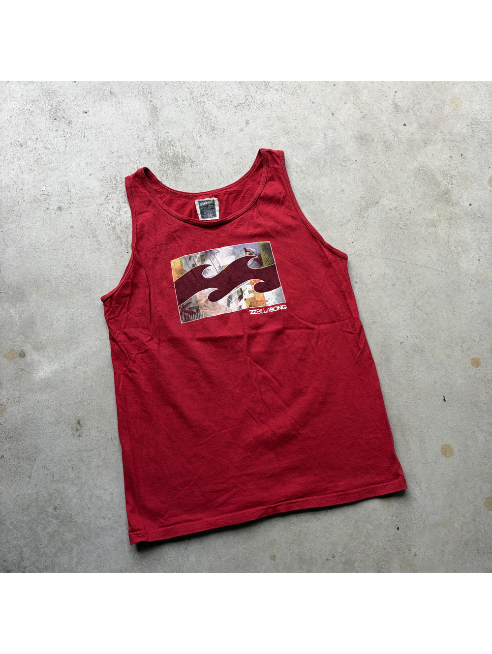 Vintage Billabong Red Graphic Tank Top Medium
